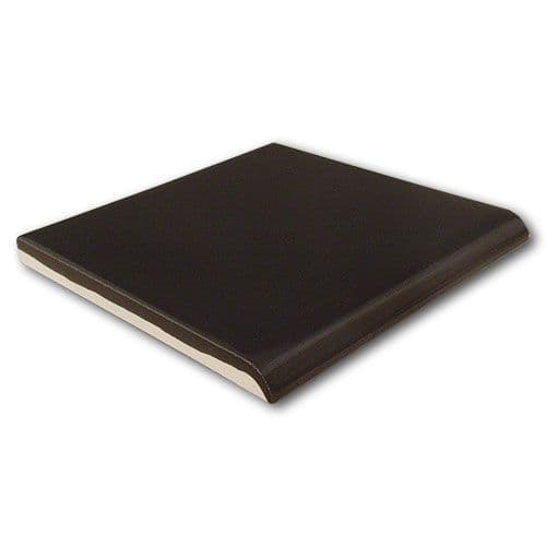 6 inch (152mm) Basalt Black single round edge (RE) tile