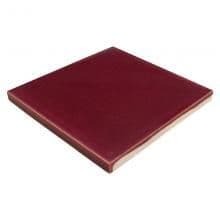 4 inch (102mm) square Burgundy glazed plain tile