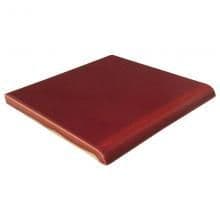 4 inch (102mm) square Burgundy glazed single round edge tile